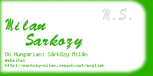 milan sarkozy business card